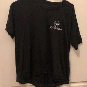 Black mesh workout top